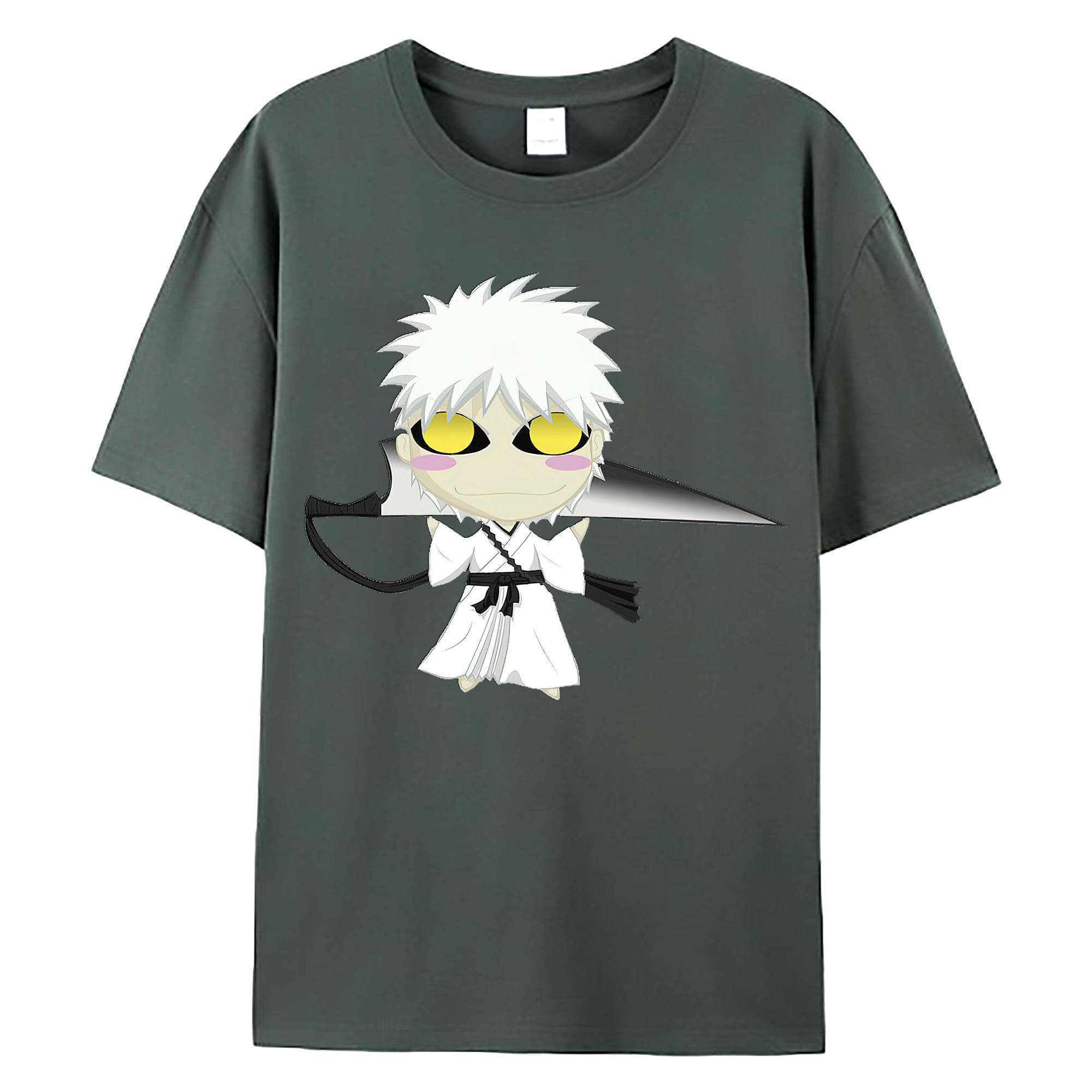 （画像用） ブリーチ 黒崎一護（くろさき いちご）BLEACH Kurosaki Ichigo 綿100％ メンズ半袖Tシャツ｜肌触りやわらか＆通気性